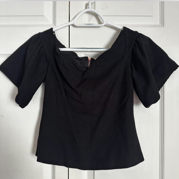 Ted Baker Tops - Ted Baker Black Off-Shoulder Puff Sleeve Top